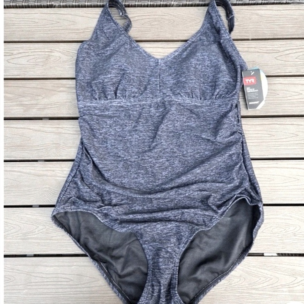 TYR Black Mantra V-Neck Swimsuit